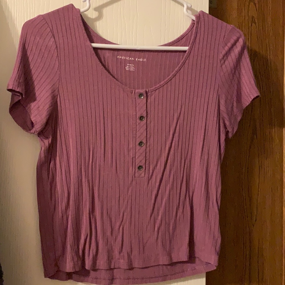Women’s Purple Buttoned T-shirt